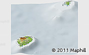Physical Panoramic Map of Sao Tome and Principe, lighten, semi-desaturated