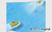 Physical Panoramic Map of Sao Tome and Principe, shaded relief outside