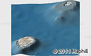 Shaded Relief Panoramic Map of Sao Tome and Principe, darken