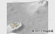 Shaded Relief Panoramic Map of Sao Tome and Principe, desaturated