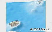 Shaded Relief Panoramic Map of Sao Tome and Principe, semi-desaturated, land only