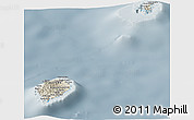 Shaded Relief Panoramic Map of Sao Tome and Principe, semi-desaturated