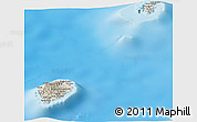 Shaded Relief Panoramic Map of Sao Tome and Principe, single color outside