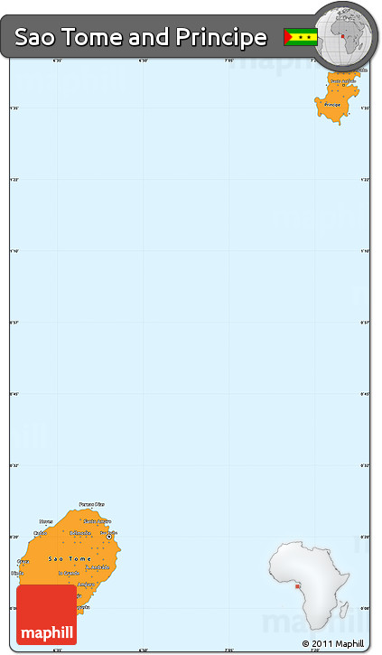 Political Simple Map of Sao Tome and Principe