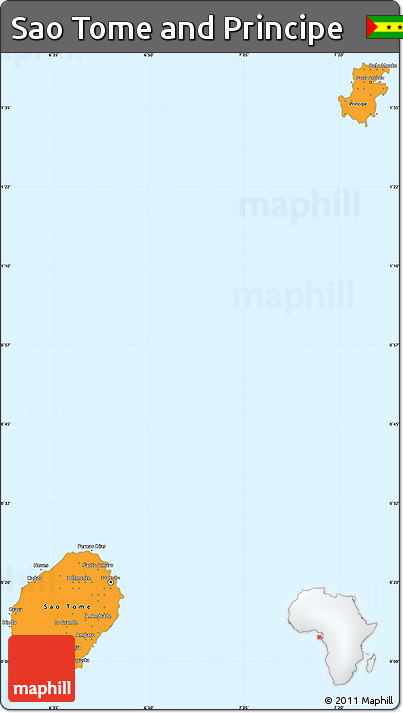Political Simple Map of Sao Tome and Principe
