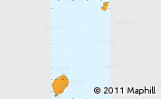 Political Simple Map of Sao Tome and Principe, political shades outside