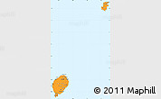 Political Simple Map of Sao Tome and Principe, single color outside, borders and labels
