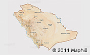 Satellite 3D Map of Saudi Arabia, cropped outside