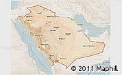 Satellite 3D Map of Saudi Arabia, lighten