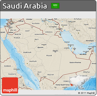 Shaded Relief 3D Map of Saudi Arabia