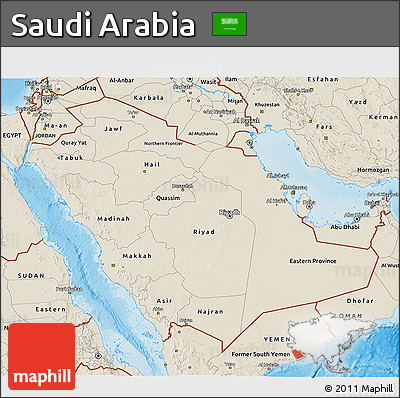 Shaded Relief 3D Map of Saudi Arabia