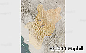 Satellite Map of Baha, semi-desaturated