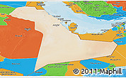 Satellite Panoramic Map of Eastern Province, political outside