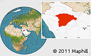 Satellite Location Map of Hail, highlighted country