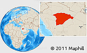 Shaded Relief Location Map of Hail