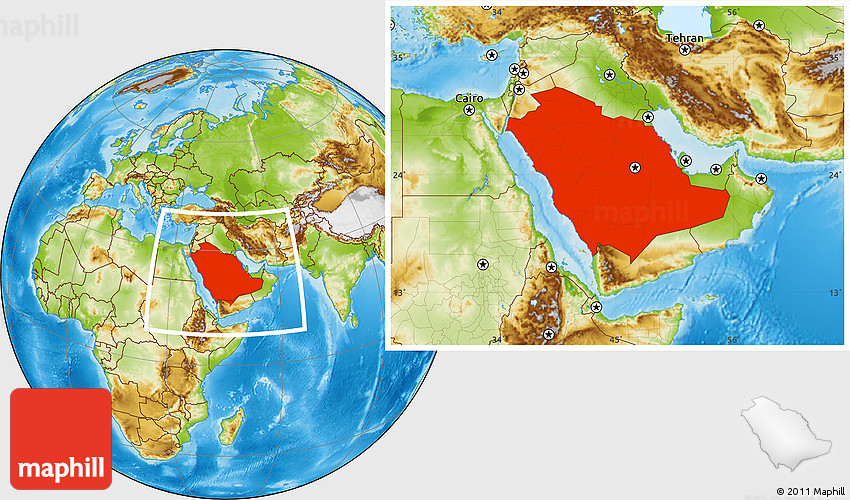 Saudi Arabia In World Outline Map - malaynesra