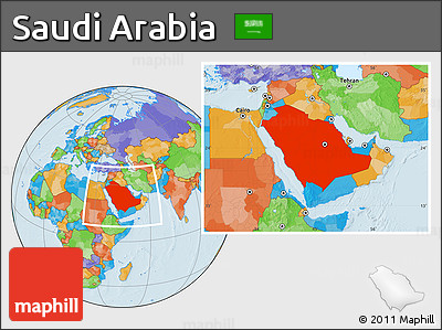 Political Location Map of Saudi Arabia