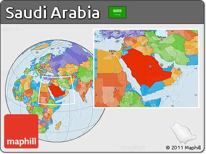 Political Location Map of Saudi Arabia