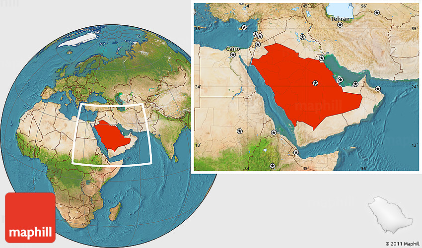 World Map Showing Saudi Arabia Satellite Location Map Of Saudi Arabia