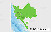 Political 3D Map of Makkah, single color outside