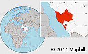 Gray Location Map of Makkah, highlighted country