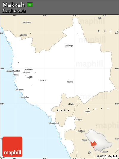 Classic Style Simple Map of Makkah