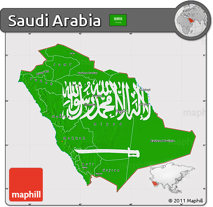 Flag Map of Saudi Arabia