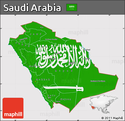 Flag Map of Saudi Arabia