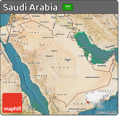 Satellite Map of Saudi Arabia