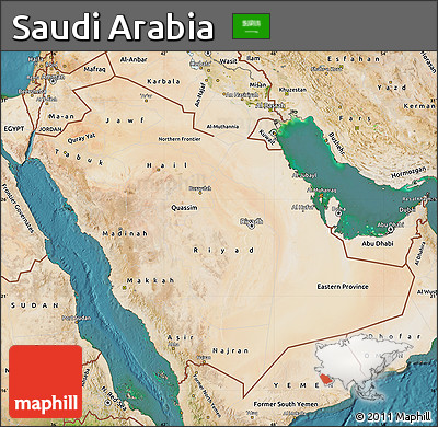 Satellite Map of Saudi Arabia