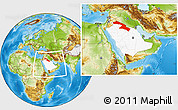 Physical Location Map of Northern Frontier, highlighted country, within the entire country