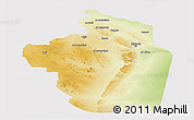 Physical Panoramic Map of Riyad, cropped outside