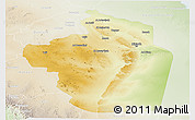 Physical Panoramic Map of Riyad, lighten