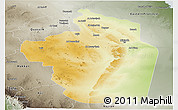 Physical Panoramic Map of Riyad, semi-desaturated