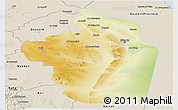 Physical Panoramic Map of Riyad, shaded relief outside