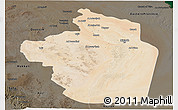 Satellite Panoramic Map of Riyad, darken