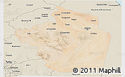Satellite Panoramic Map of Riyad, shaded relief outside