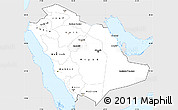 Silver Style Simple Map of Saudi Arabia, single color outside