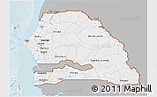 Gray 3D Map of Senegal, single color outside