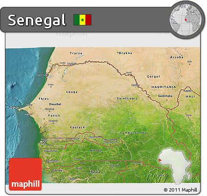 Satellite 3D Map of Senegal
