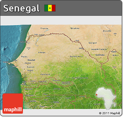 Satellite 3D Map of Senegal