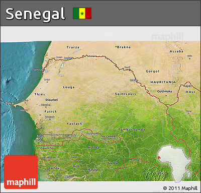 Satellite 3D Map of Senegal