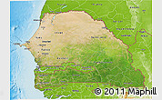 Satellite 3D Map of Senegal, physical outside