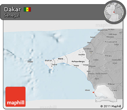 Gray 3D Map of Dakar
