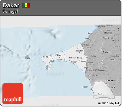 Gray 3D Map of Dakar