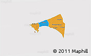 Political 3D Map of Dakar, cropped outside