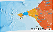 Political 3D Map of Dakar, political shades outside