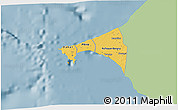 Savanna Style 3D Map of Dakar, single color outside