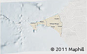 Shaded Relief 3D Map of Dakar, lighten, semi-desaturated