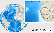 Shaded Relief Location Map of Dakar